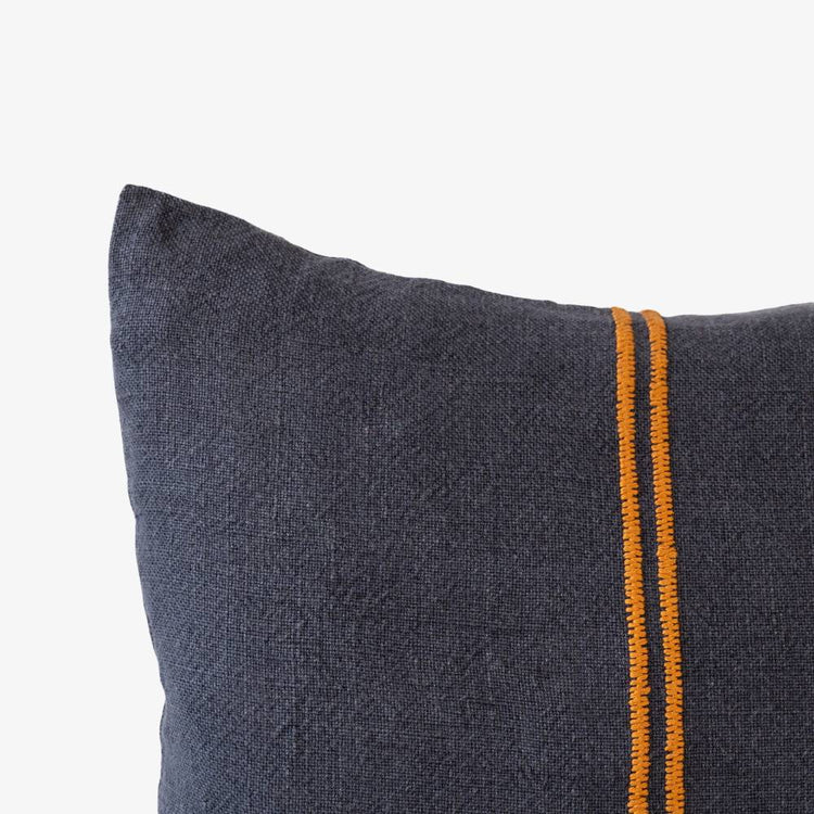 Orion Linen Cushion - Midnight & Mustard
