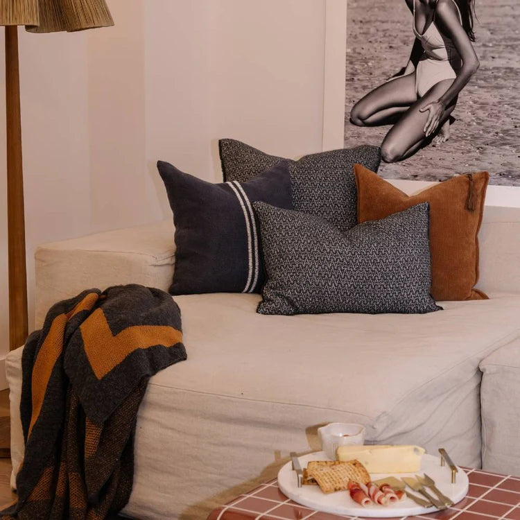 Zen Throw - Midnight with Mustard Border