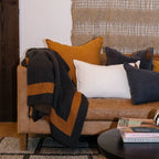 Zen Throw - Midnight with Mustard Border