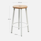 James 65cm Bar Stool Natural Timber