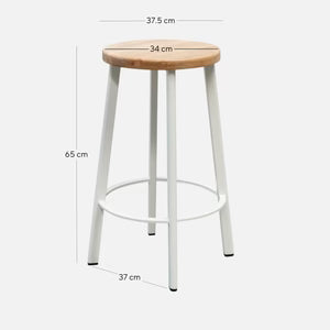 James 65cm Bar Stool Natural Timber