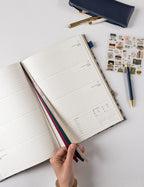 Bespoke Letterpress 2026 Desktop A4 Linen Bound Planner - Botanical Grove