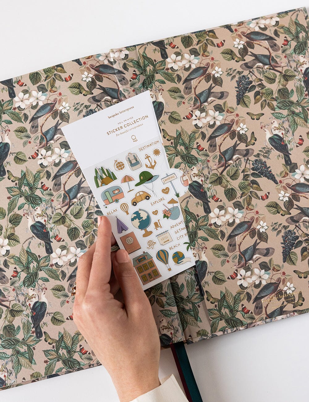 Bespoke Letterpress 2026 Desktop A4 Linen Bound Planner - Botanical Grove