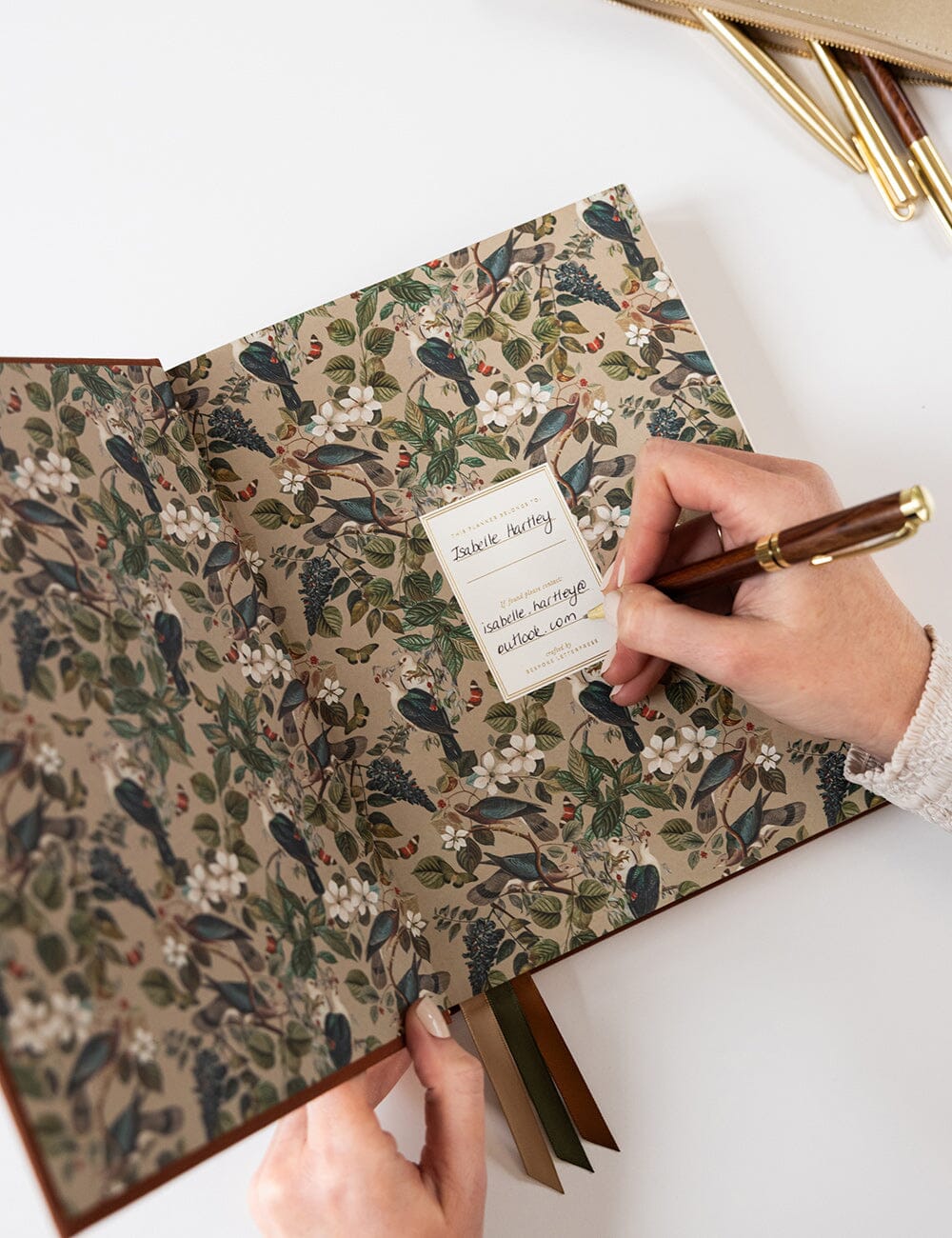 Bespoke Letterpress 2026 Day to a Page Large Linen Bound Planner - Bronze