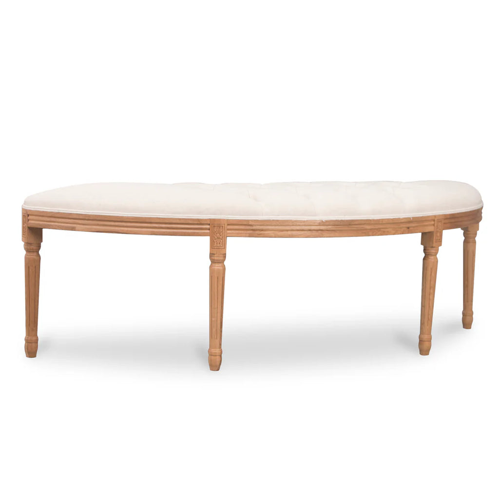 Lenora Oak Bench Light Beige