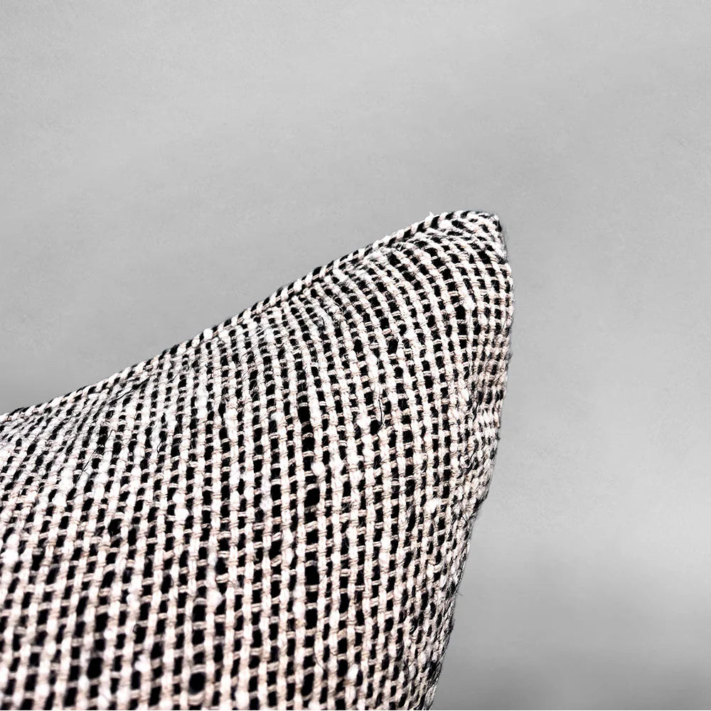 Verdure Linen Cushion - Natural/Black