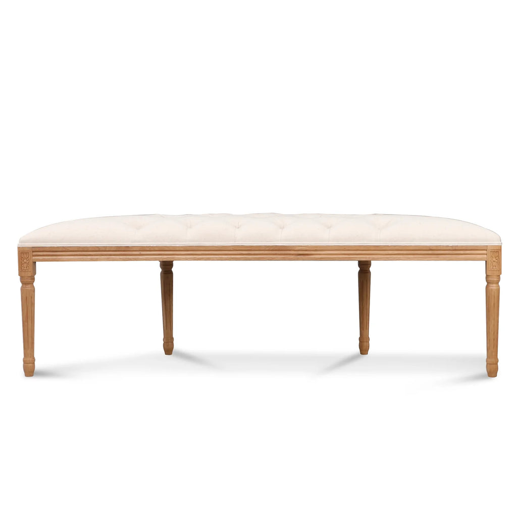 Lenora Oak Bench Light Beige