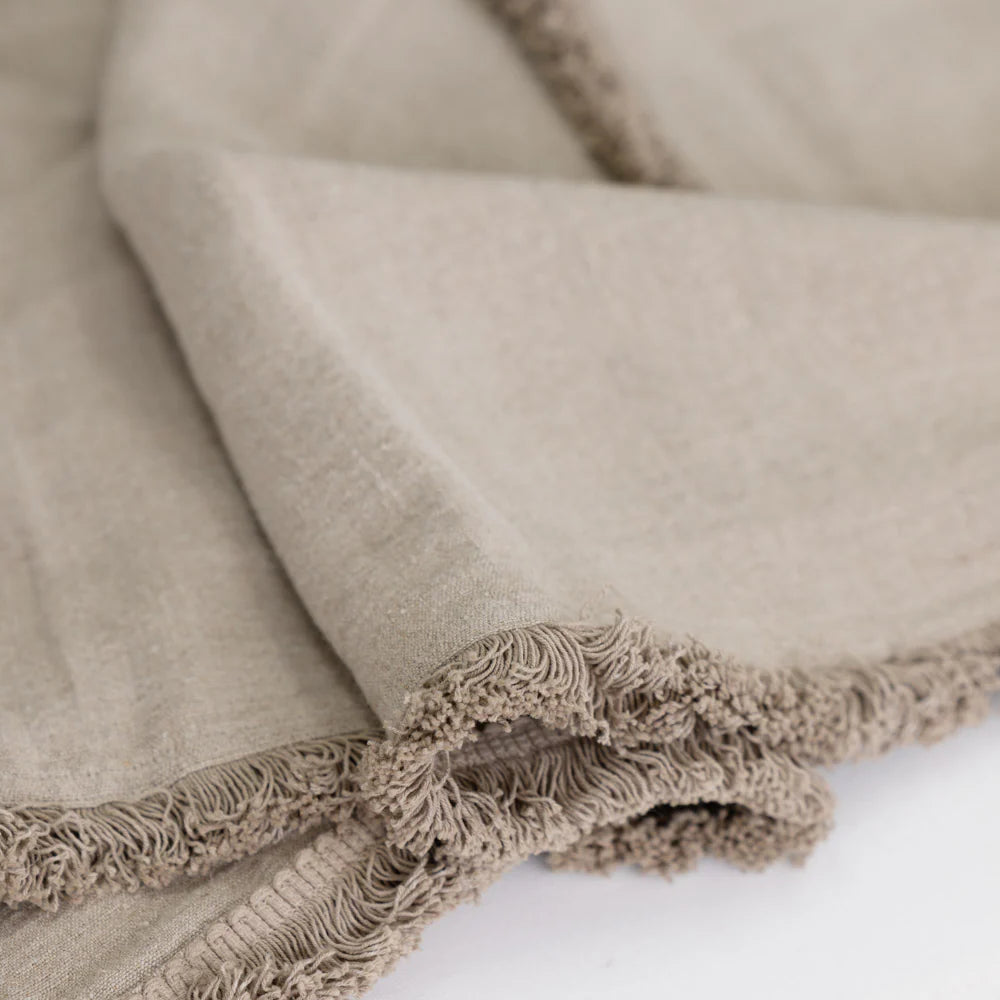 Luca® Boho Linen Throw - Natural