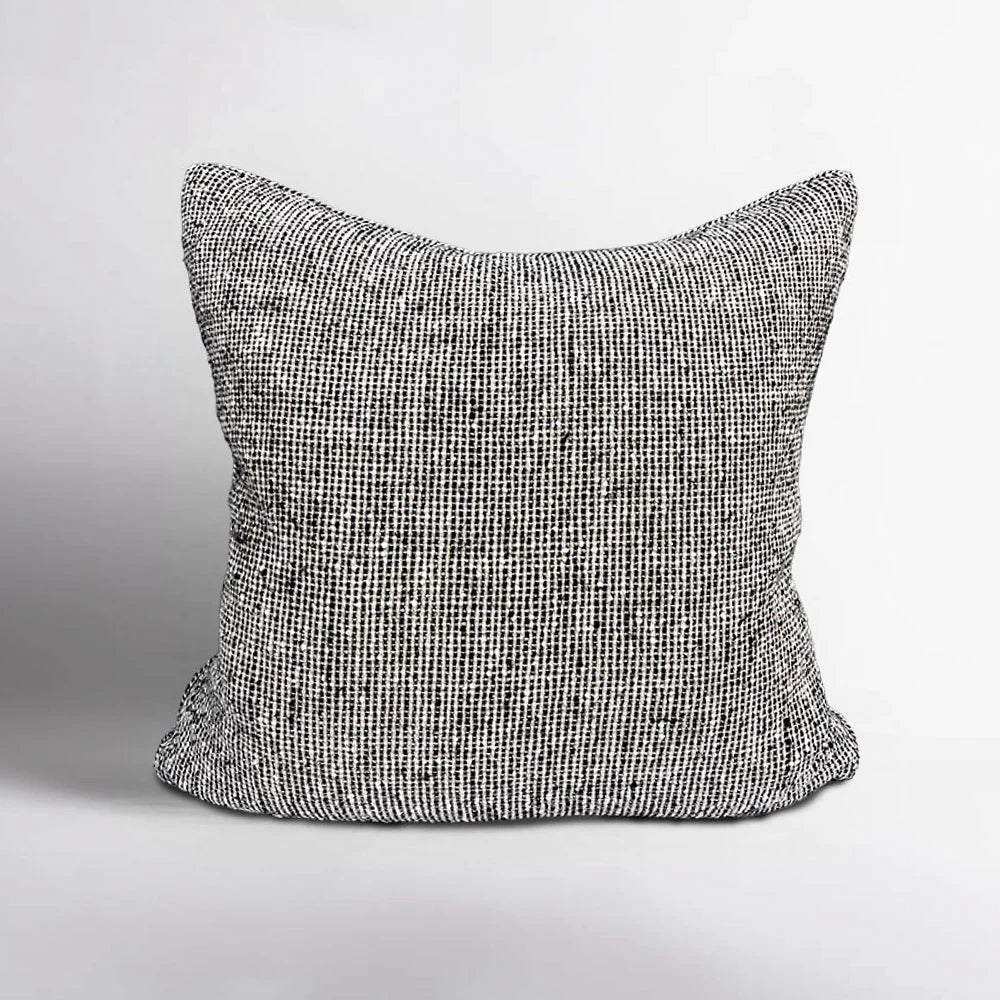 Verdure Linen Cushion - Natural/Black