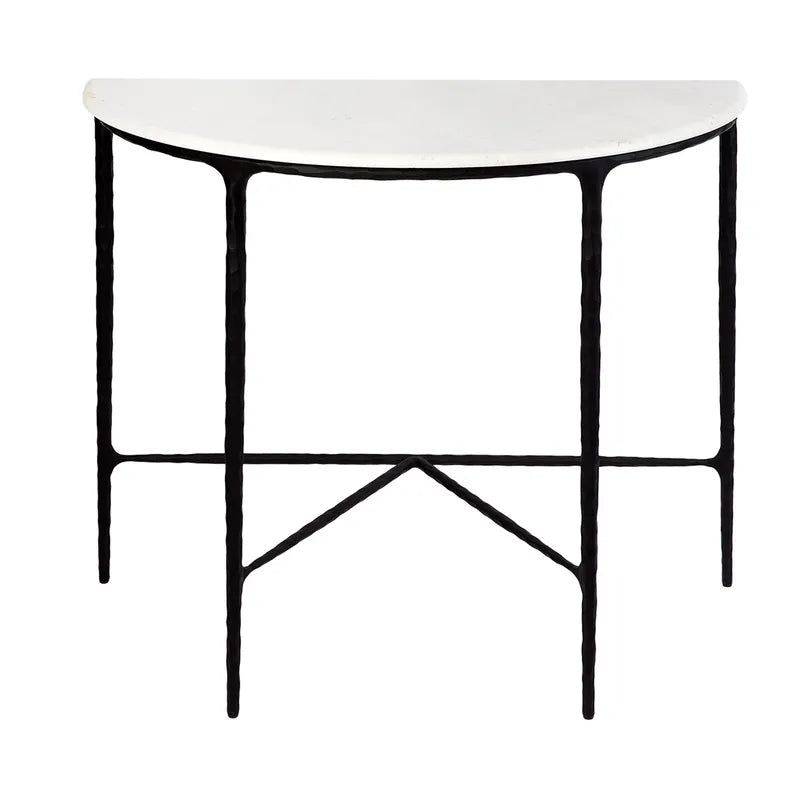 Heston Marble Demilune Table Black