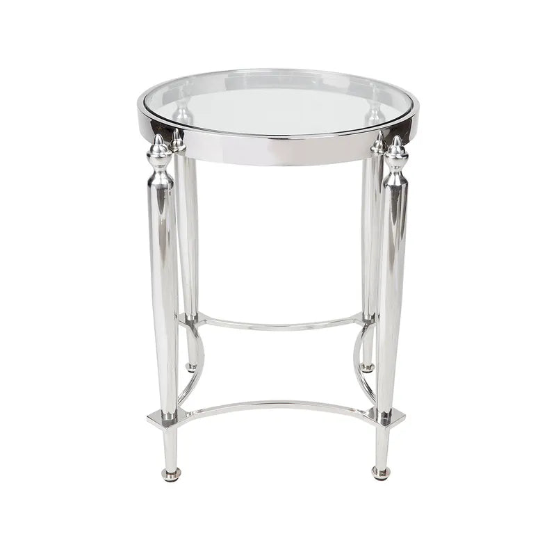 Jak Glass Side Table Nickel