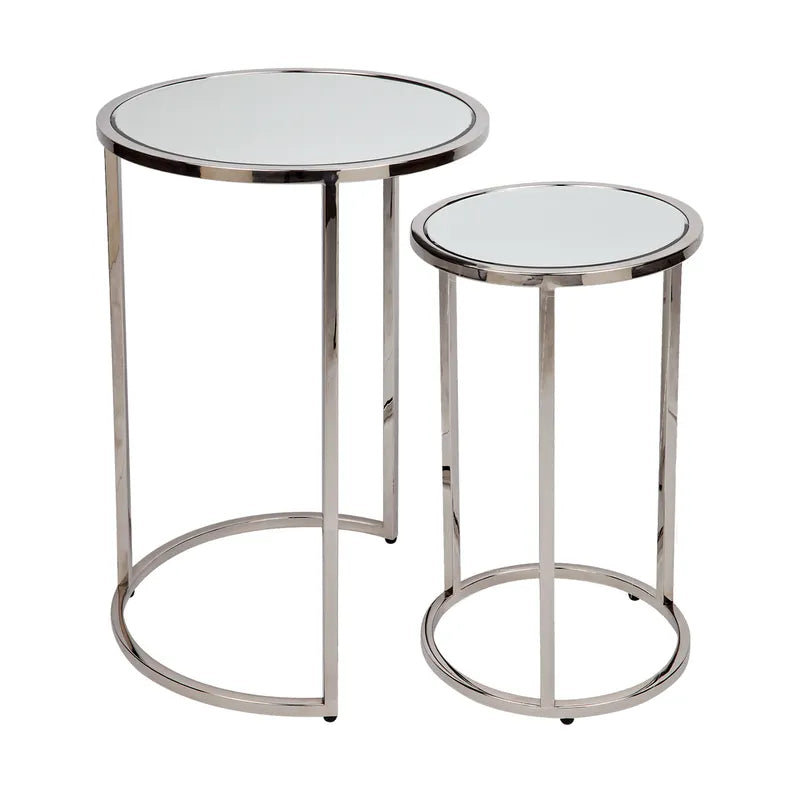 Serene Nesting Side Tables Nickel