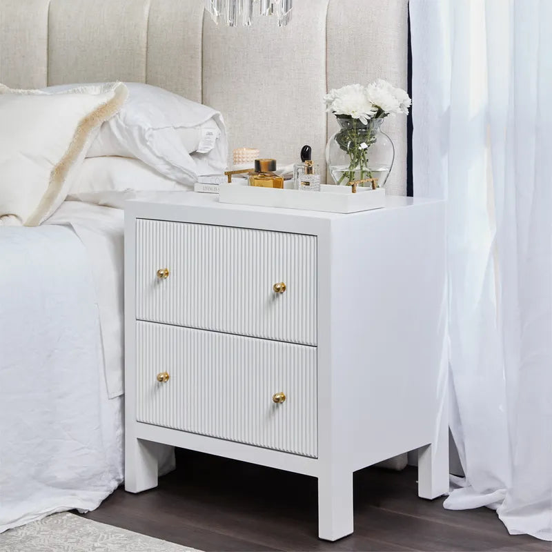 Ariana Bedside Table Large White