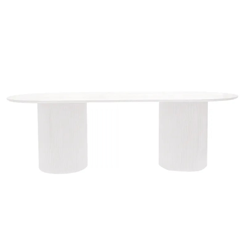 Arlo Oval Dining Table 2.4m White