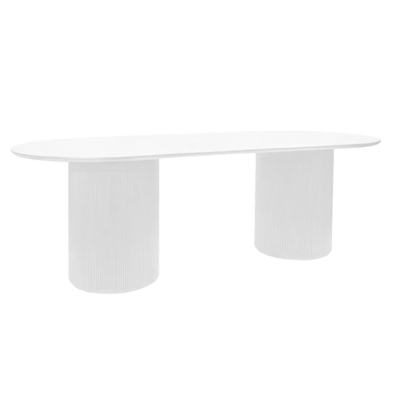 Arlo Oval Dining Table 2.4m White