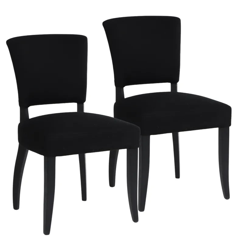 Noah Dining Chair Black Cotton Set of 2