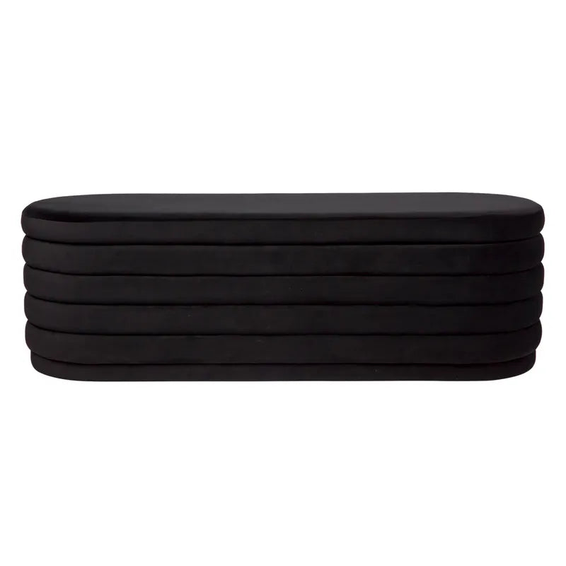 Demi Storage Bench Ottoman Black Velvet